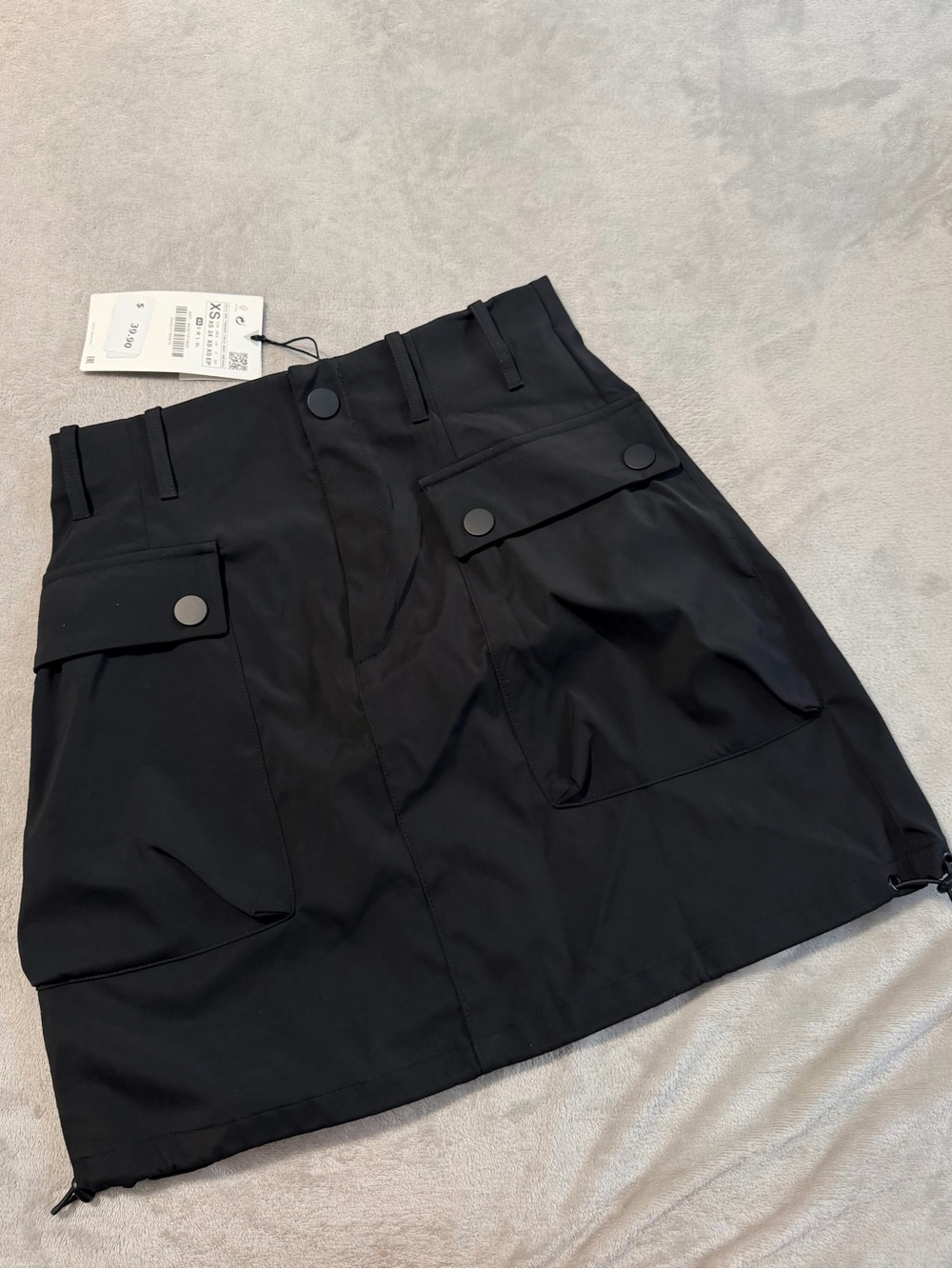 Zara Black Cargo Pocket Skirt
